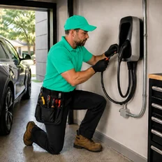 Level 2 EV charger wired for continuous duty